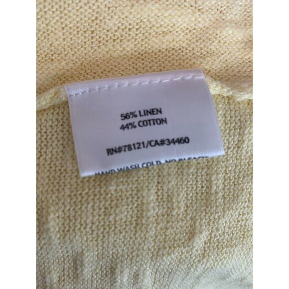 Eileen Fisher yellow short sleeves open asymmetrical cardigan size Small - Picture 6 of 11